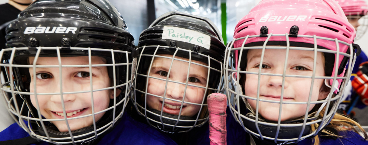 Hockey players smiling